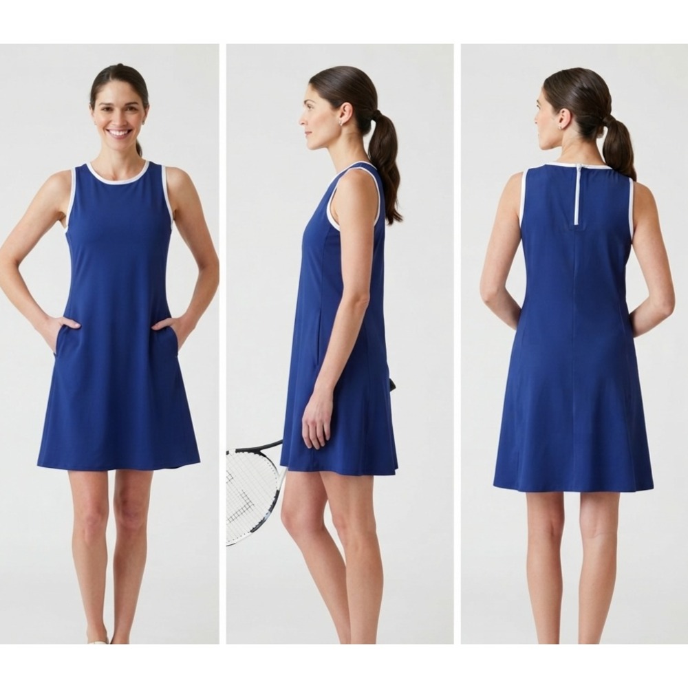 Tommy Bahama IslandZone Aubrey Fit & Flare Dress Womens XS Blue Sleeveless
